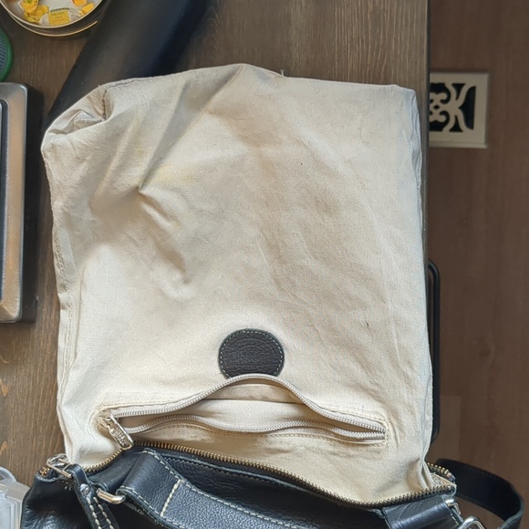 Vintage 90s Roots Venetian Village Prince Tribe Pebbled Leather Crossbody Black - Picture 9 of 16